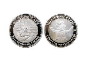 Custom 1 Troy Ounce .999 Fine Silver Coins. Wall Street Silver Coins