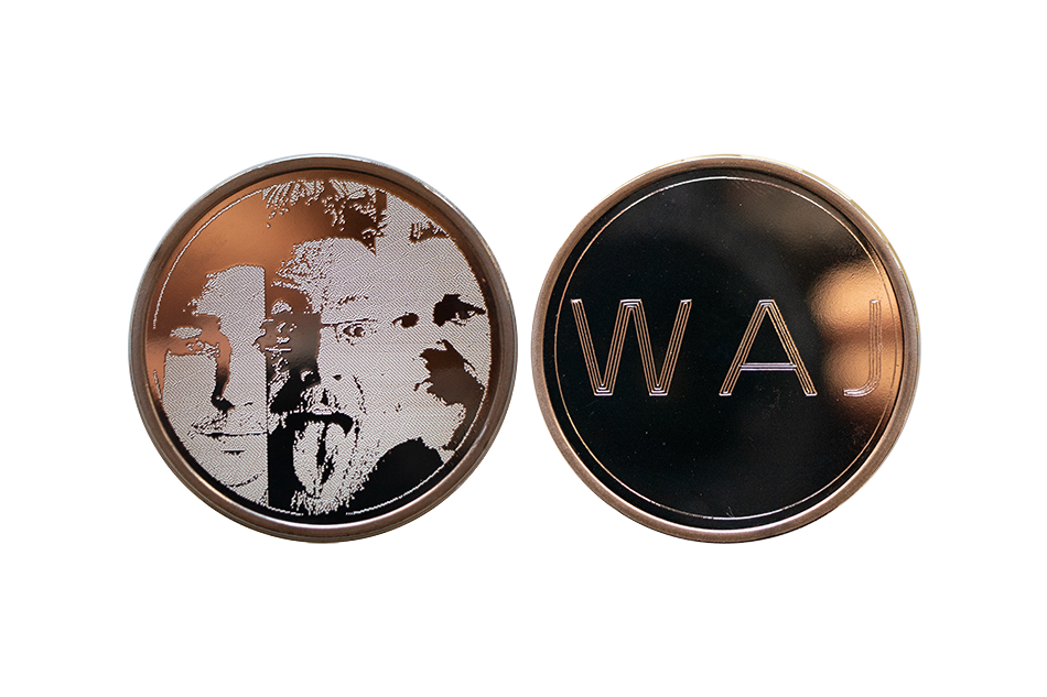 Custom engraved coin with faces