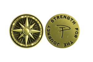 Custom Compass Coins. Antique Bronze Coins in Antique Finish.