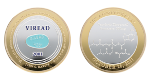 Bimetal Custom Coin with scientific design and enamel colour details