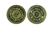 Brass Custom YES or NO Token. Custom Flip Coin for easy Decision-Making with ornamental design.