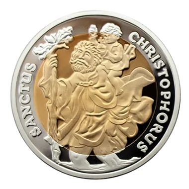 Custom Bi Metal Coins_Christophorus Sanctus_Custom Coins with Dual Plating
