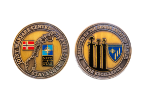Custom NATO Challenge Coins. Custom Bronze Coins, Antique Finish with Hard Enamel Colour.