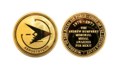 Golden Royal Air Force Coins, Polished Plate. Custom Award for Merit