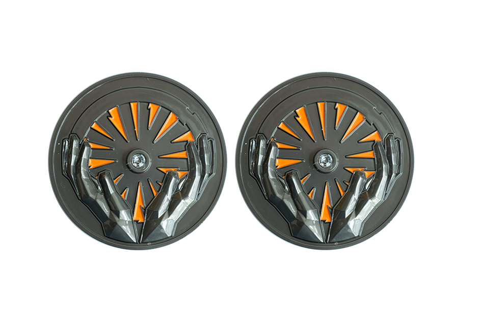 Custom Black Coins with Diamond. Custom Black Nickel Coins. Polished with Orange Soft Enamel Color.