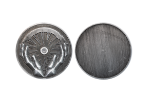 Custom Black Nickel Coins with a diamond. Custom Coins in Antique Finish