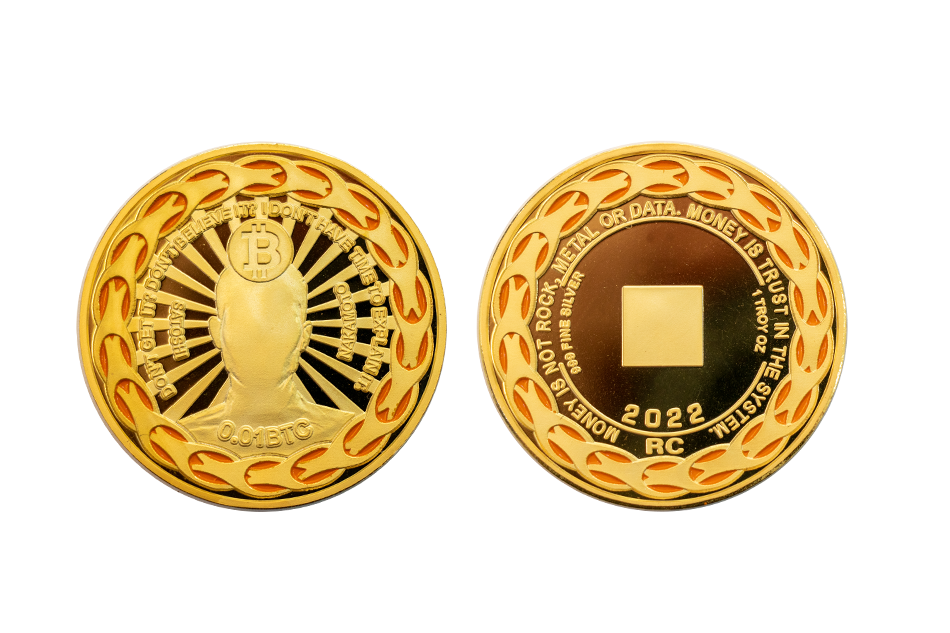 Golden Physical Crypto Coins with Soft Enamel. BTC Coins