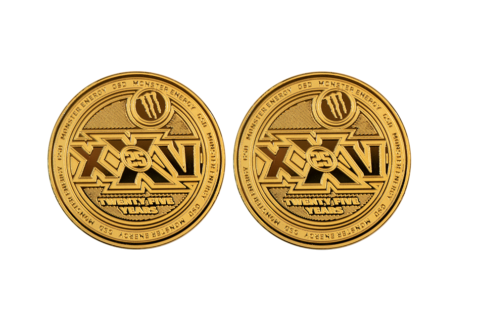 Celebrating Your Company's Anniversary with Gold Coins Custom Gold Coins 25 Years Monster Energy