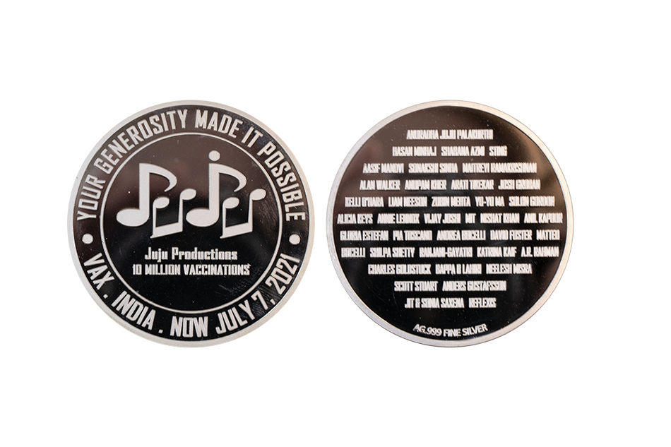 Custom Event Coins in Fine Silver Polished Plate Finish. Sponsor Coins