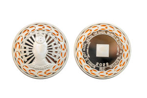 Custom Crypto Coins. Custom Silver Coins in Polished Plate with Soft Enamel