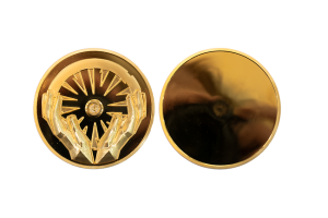 Golden Custom Coins with Diamond