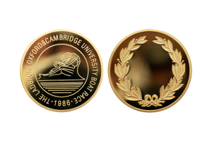 Custom Bronze Coins with 24K Gold Plating. Polished Plate FInish. Cambridge University Coins.