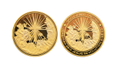 Religious Coins. Custom Gold Coins, Polished Plate Finish