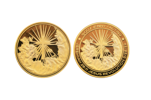 Religious Coins. Custom Gold Coins, Polished Plate Finish