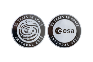Custom Silver Coin in Polished Plate Finish. Custom-made European Space Agency Coin with Logo.