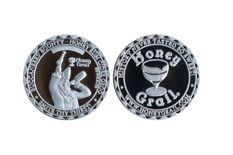 Custom Pirate Coins. Solid Silver in polished plate. Branded Coins