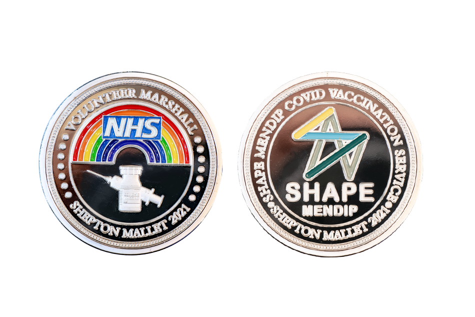 Custom Silver Coins_Polished Plate Finish Soft Enamel_NHS Vaccination Coins