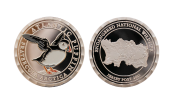 Custom Silver Coins in Polished Plate Soft Enamel. Wildlife Protection Coins