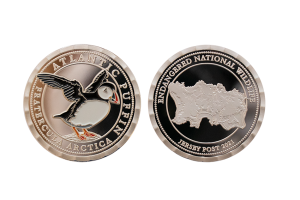 Wildlife Protection Coins. Custom Silver Coins in Polished Plate Soft Enamel