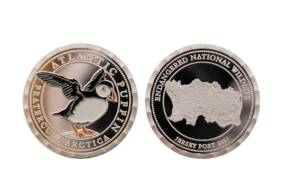 Wildlife Protection Coins. Custom Silver Coins in Polished Plate Soft Enamel