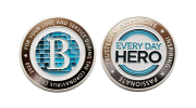 Custom Silver Coins_Polished Plate_soft enamel_Every Day Hero. Personalised Coins for Employee Recognition