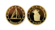 Custom Skipper Coins. Custom Solid Gold Coins, 24K hallmarked, Polished Plate