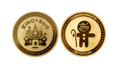 Custom Solid Gold Coins in Polished Plate. Cookie Kingdom Coins