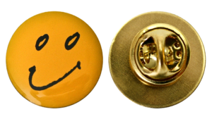 Custom-made smiley pin