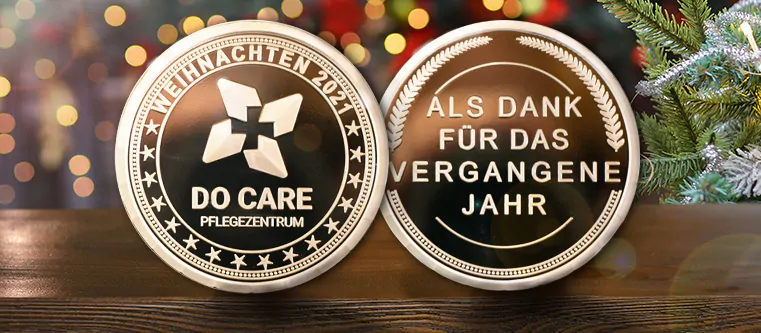 DoCare custom coins as branded corporate gifts
