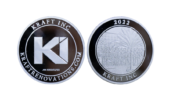 Fine Silver polished plate logo coin_Custom Company Promotional Items made from Precious Metals