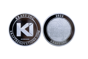 Fine Silver polished plate logo coin_Custom Company Promotional Items made from Precious Metals