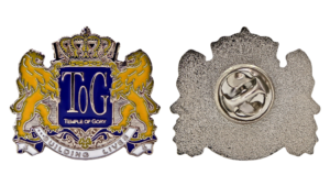 Irregular-shaped pin with custom design and soft enamel colours