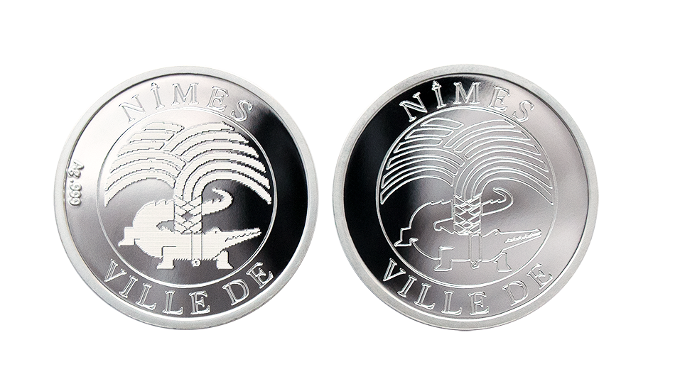Custom engraved coins in silver