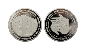 Custom University Coins. Custom Silver Coin, Polished Plate