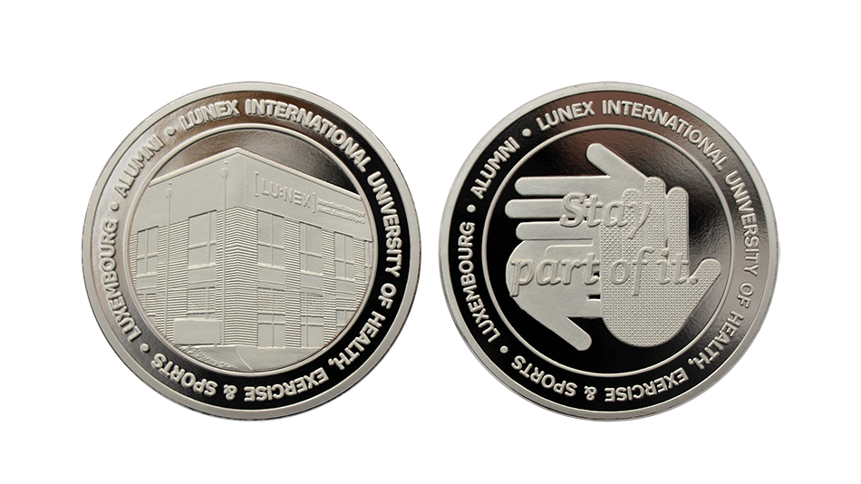 Custom University Coins. Custom Silver Coin, Polished Plate