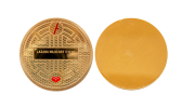 Corporate Event Coins. Custom Gold Coins, Mirror-like Polished Plate Soft Enamel