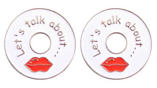 Provocative custom design on personalised trolley coins with cut out and enamel colours