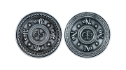 Custom YES or NO Token in Silver. Custom Flip Coin for easy Decision-Making with ornamental design.