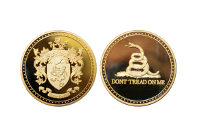 Custom Gold Coins in Polished Plate. A meaningful, personalised gift for a coin collector