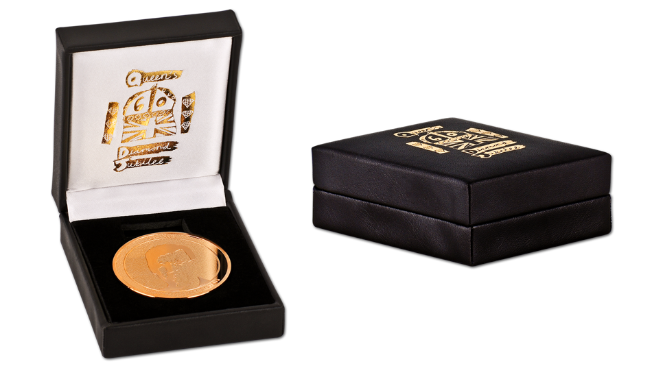 Velvet box for custom coins with individual logo print