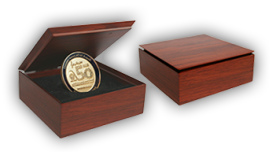 Wooden box for custom coins