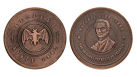 Bacardi Coins_Custom Copper Coins with Antique Finish_Bespoke Affordable Coins