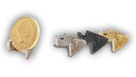 Metallic stands for custom coins