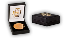 Velvet box for custom coins with individual logo print