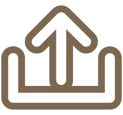 Upload arrow icon: production graphic step
