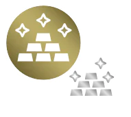 Icon of stacked gold and silver bars